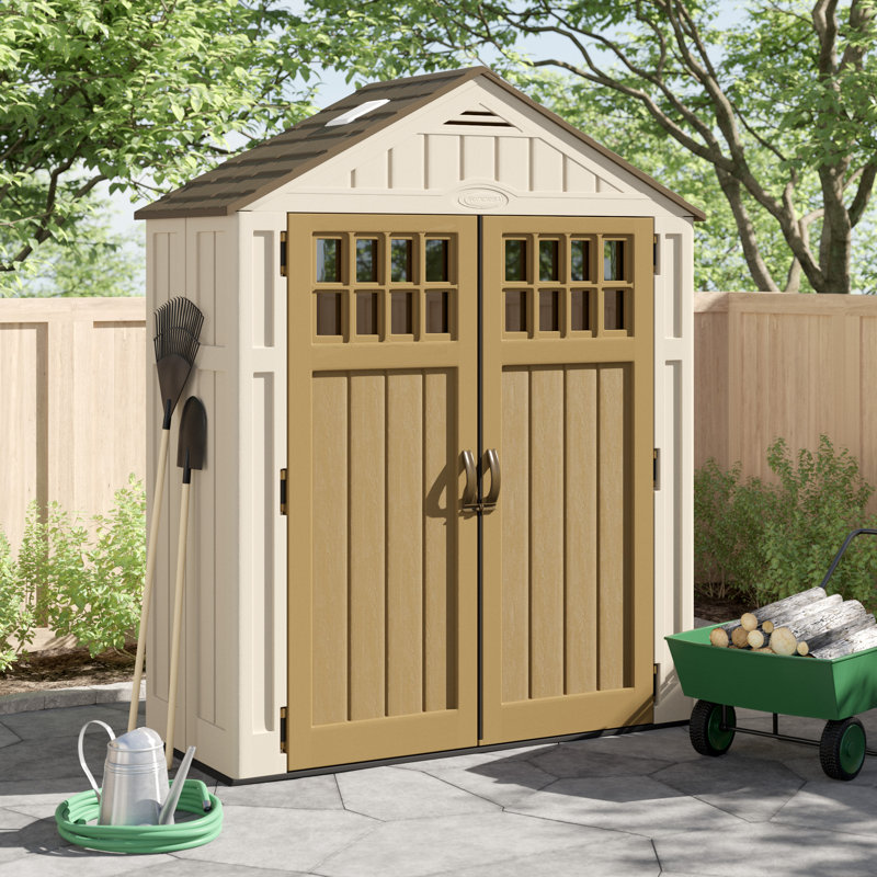 suncast everett outdoor 6 ft. w x 3 ft. d plastic storage